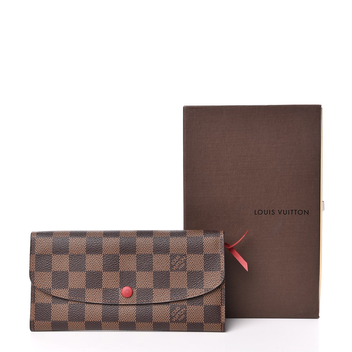 Damier Ebene Emilie Wallet Red