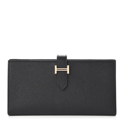 Hermes Epsom Bearn Gusset Wallet Black 1 of 10