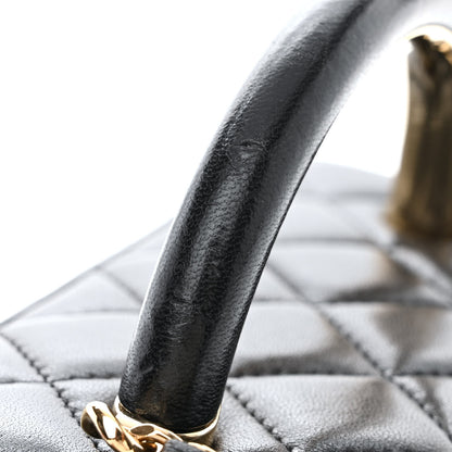 Chanel Lambskin Quilted Small Charming Top Handle Vanity Case With Chain Black 12 of 14
