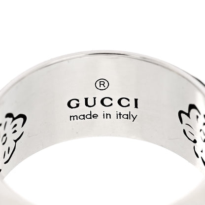 Gucci Sterling Silver Wide Blind for Love Band Ring 54 6.75 4 of 6