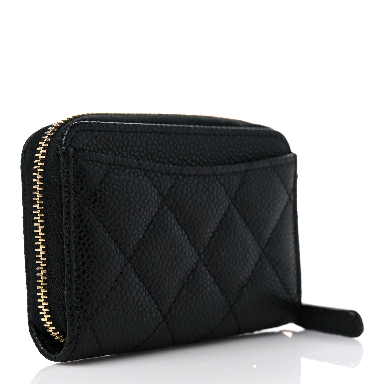 Chanel Caviar Quilted Zip Coin Purse Black 3 of 8