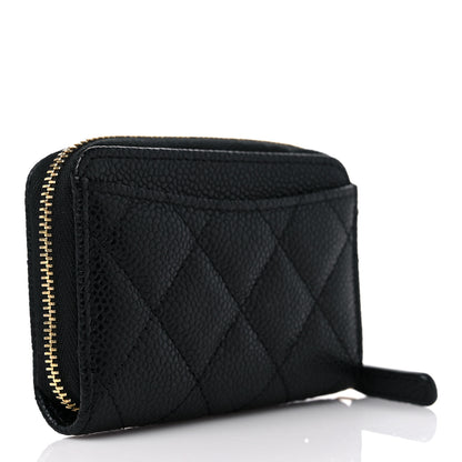 Chanel Caviar Quilted Zip Coin Purse Black 3 of 8