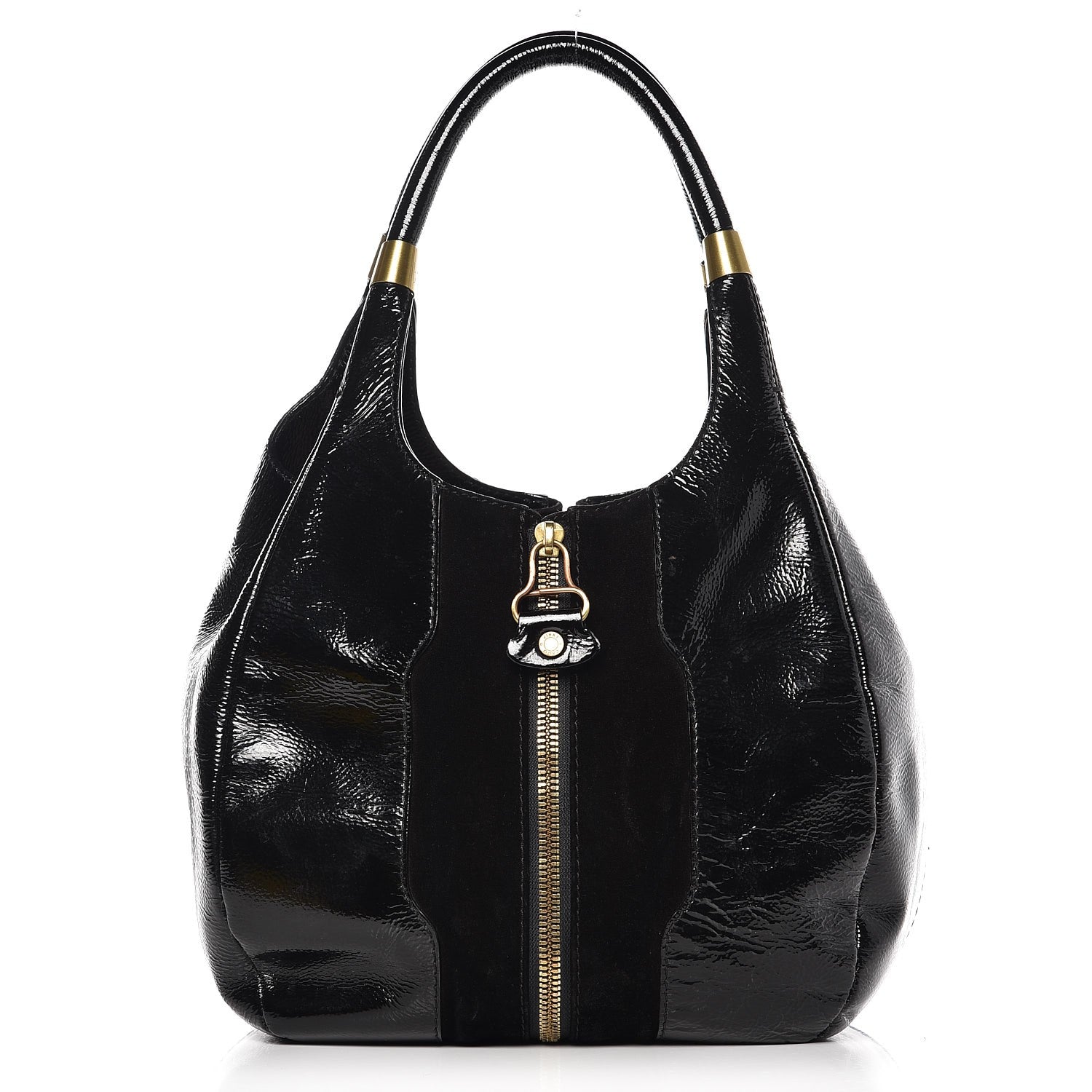 Jimmy Choo Patent Suede Mandah Shoulder Bag Black 3 of 8