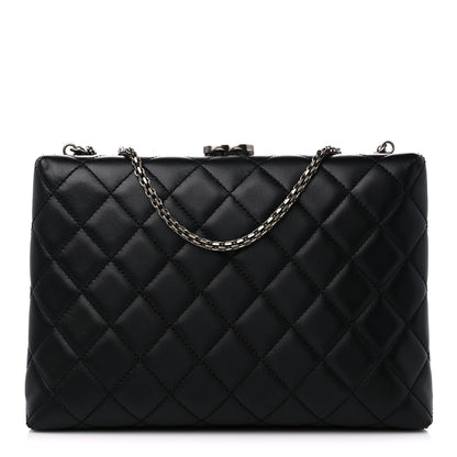 Chanel Lambskin Quilted Kisslock Minaudiere Black 1 of 10