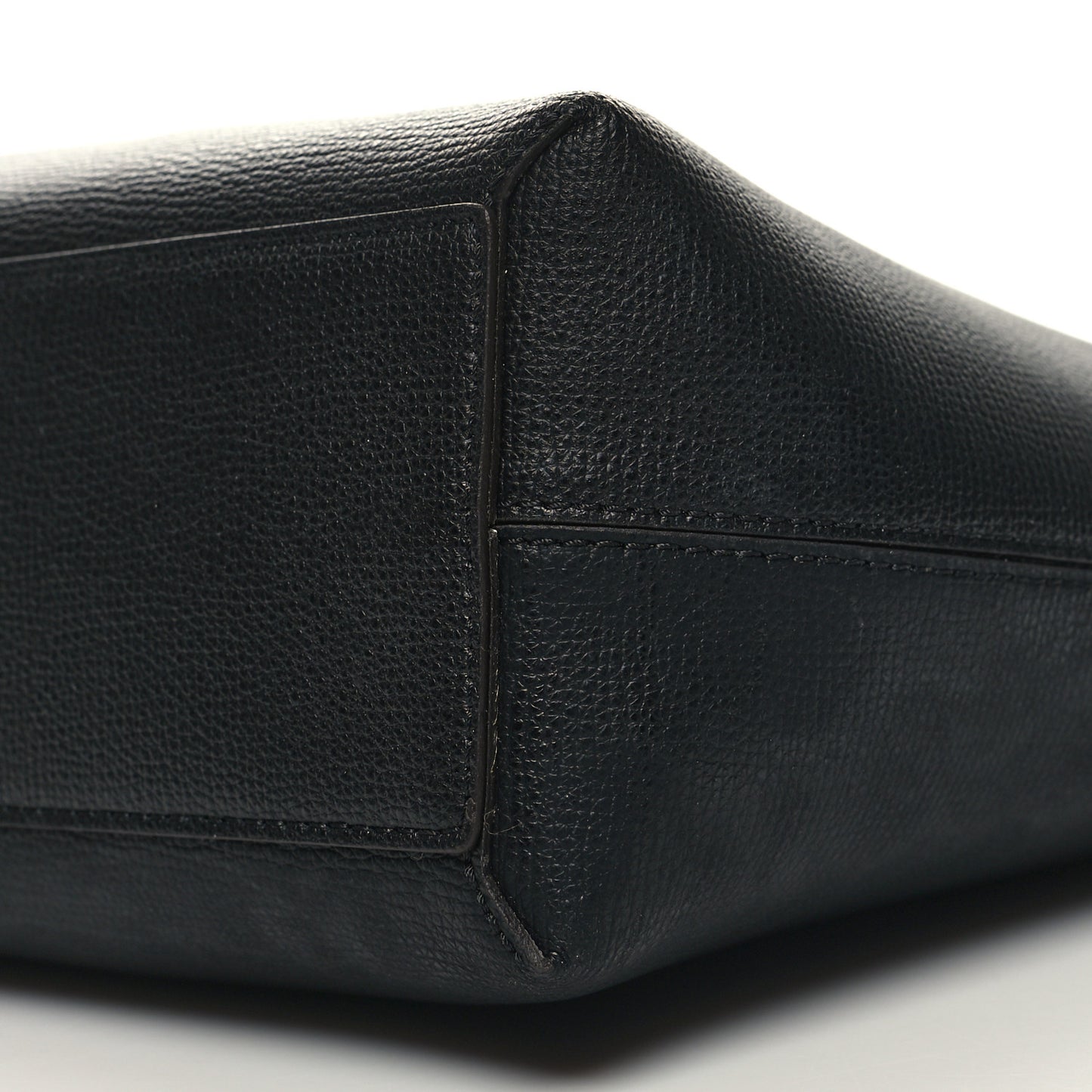 Grainy Calfskin Haymarket Check Small Reversible Tote Black