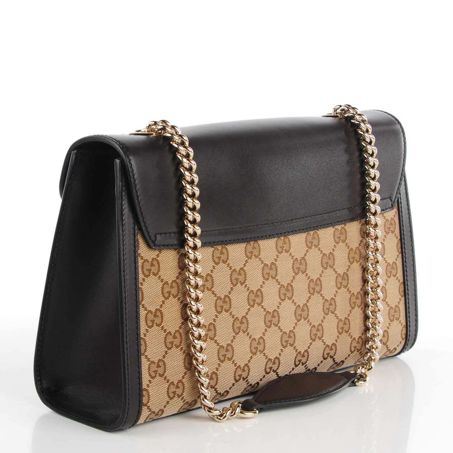 Gucci Monogram Margaux Calfskin Medium Emily Chain Shoulder Bag Beige Ebony Cocoa 3 of 7