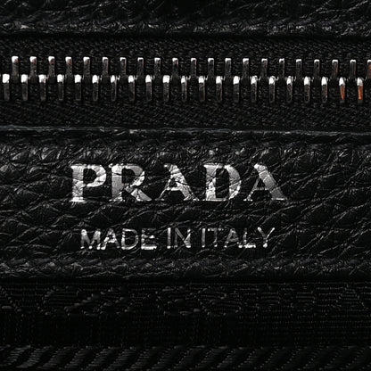 Prada Vitello Daino Soft Hobo Messenger Bag Black 6 of 9