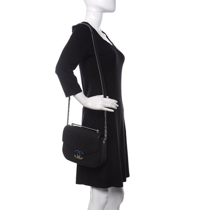 Chanel Grained Calfskin Quilted Medium Cuba Top Handle Flap Black 2 of 10
