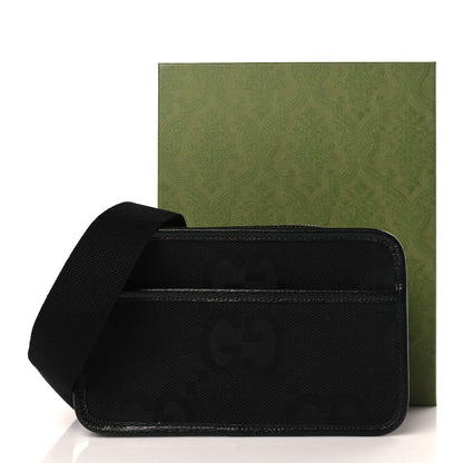 Gucci Monogram Jumbo GG Textured Dollar Calfskin Web Mini Crossbody Bag Black 9 of 9