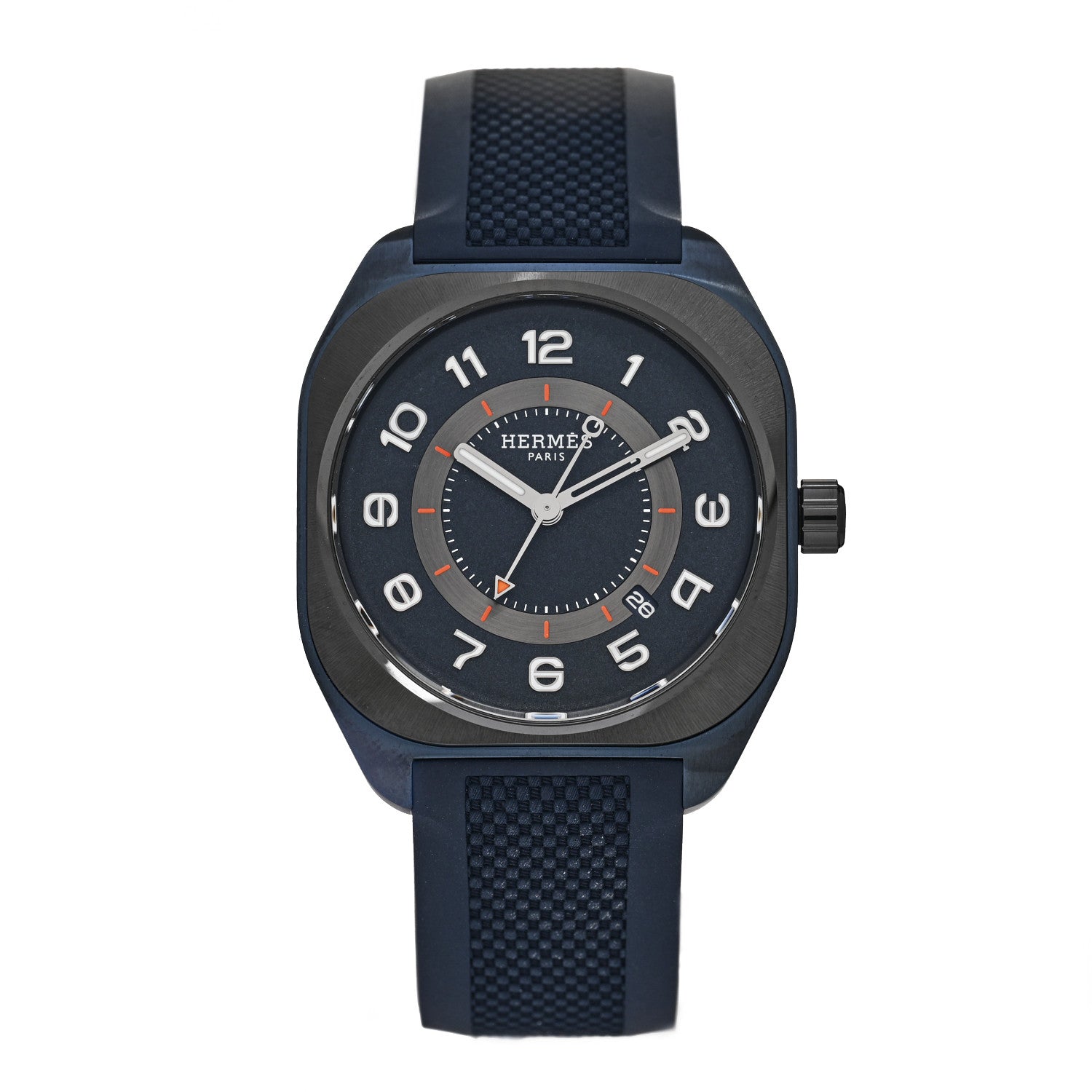 Hermes PVD Titanium Rubber 39mm H08 Automatic Watch Bleu Abysse 1 of 5