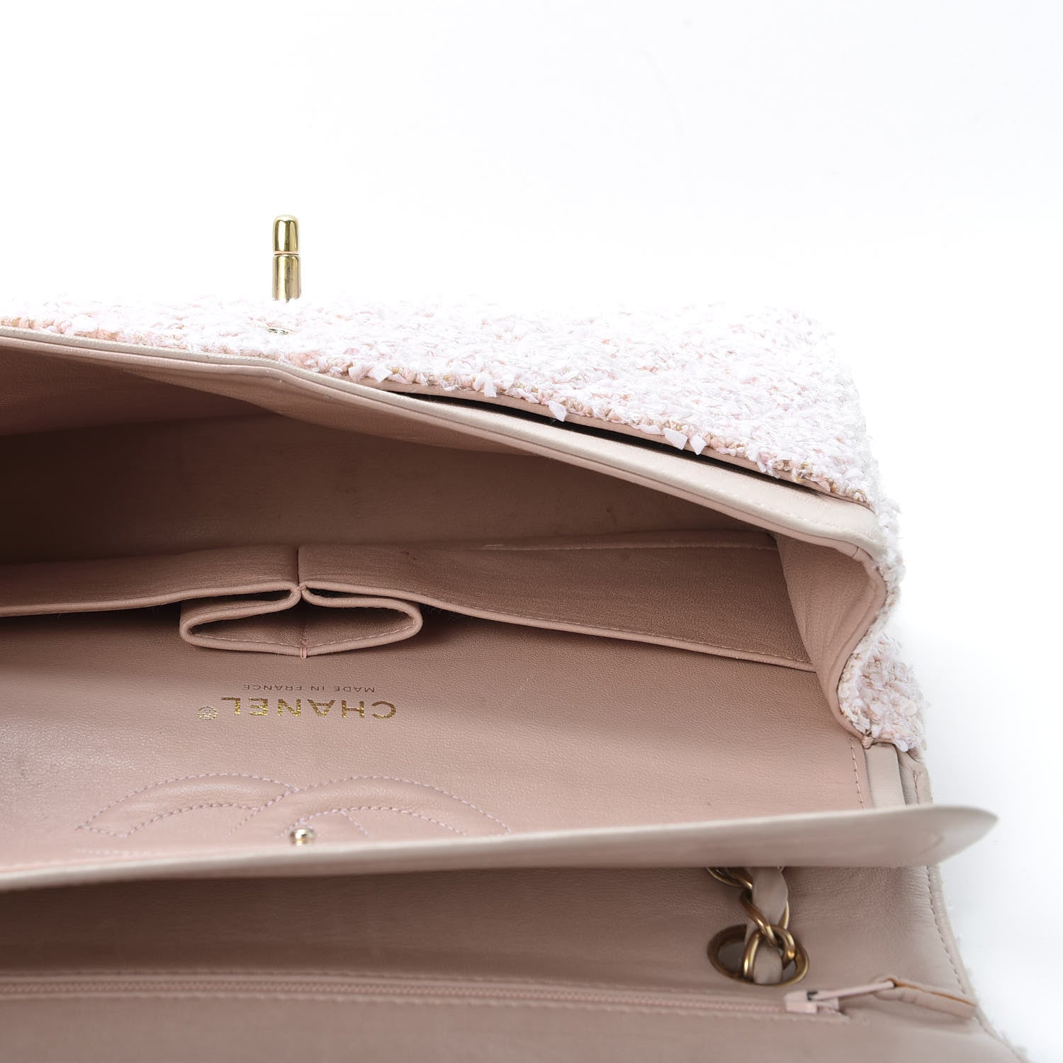 Chanel Tweed Medium Double Flap Pink 4 of 11