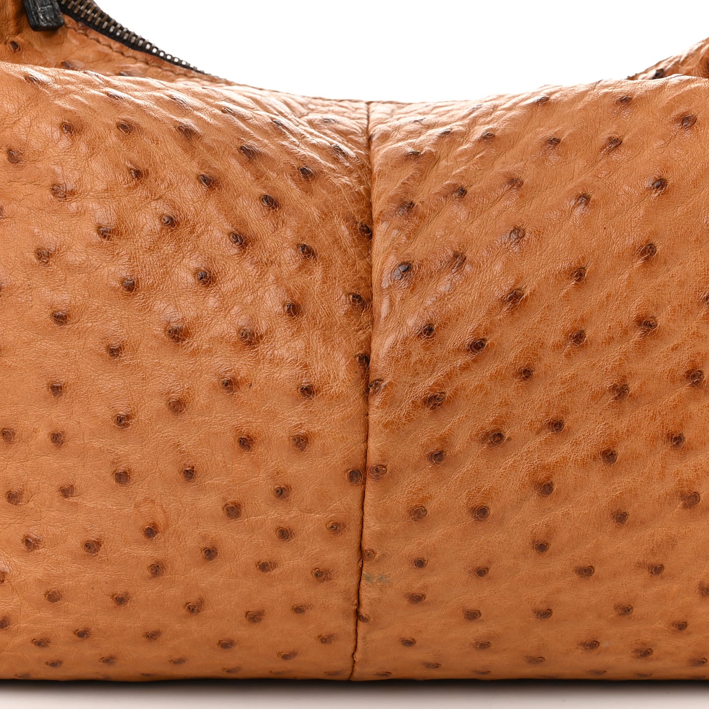 Ostrich Medium Horsebit Chain Hobo Brown