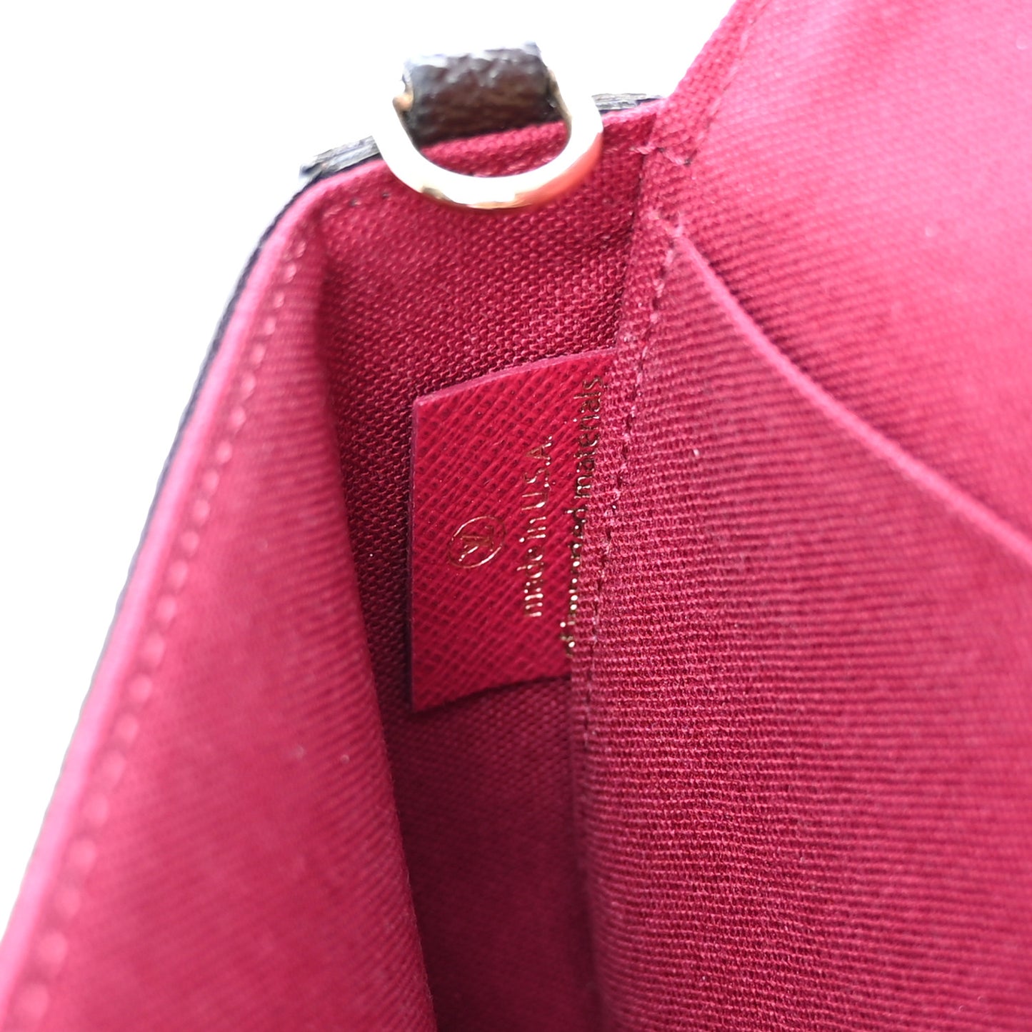 Monogram Pochette Felicie Chain Wallet Fuchsia
