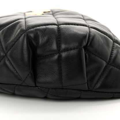 Chanel Lambskin Quilted Waist Bag Fanny Pack Black 10 of 10