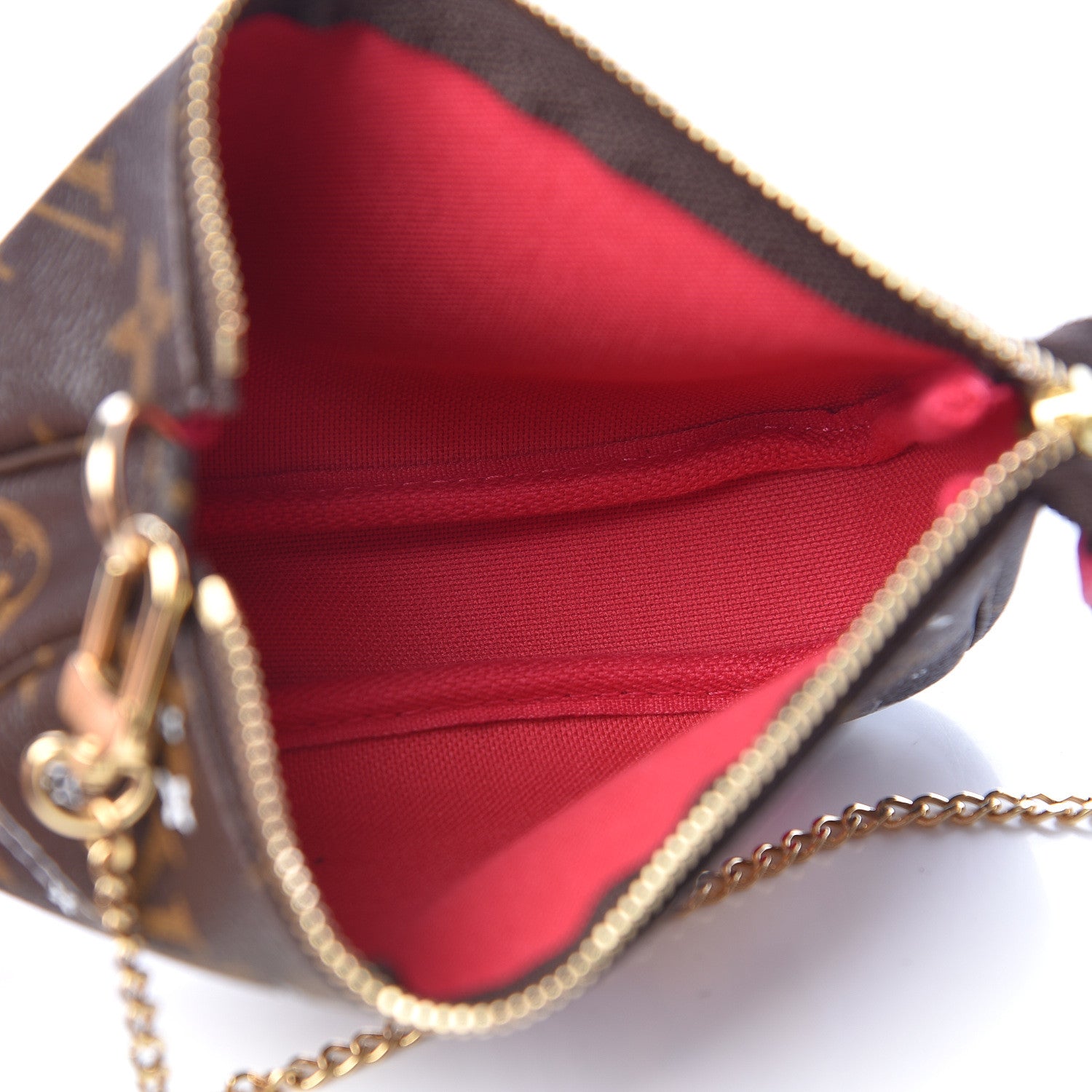 Louis Vuitton Monogram 2019 Christmas Animation Mini Courchevel Pochette Accessories Fuchsia 6 of 7