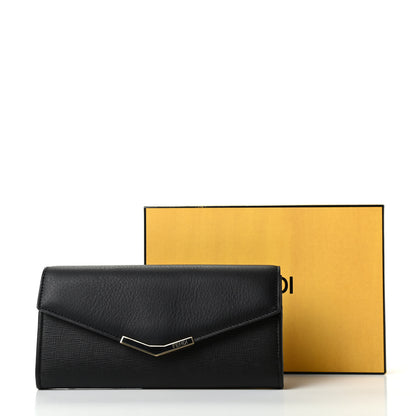 Fendi Vitello Elite Flamingo 2Jours Continental Wallet Black 7 of 7