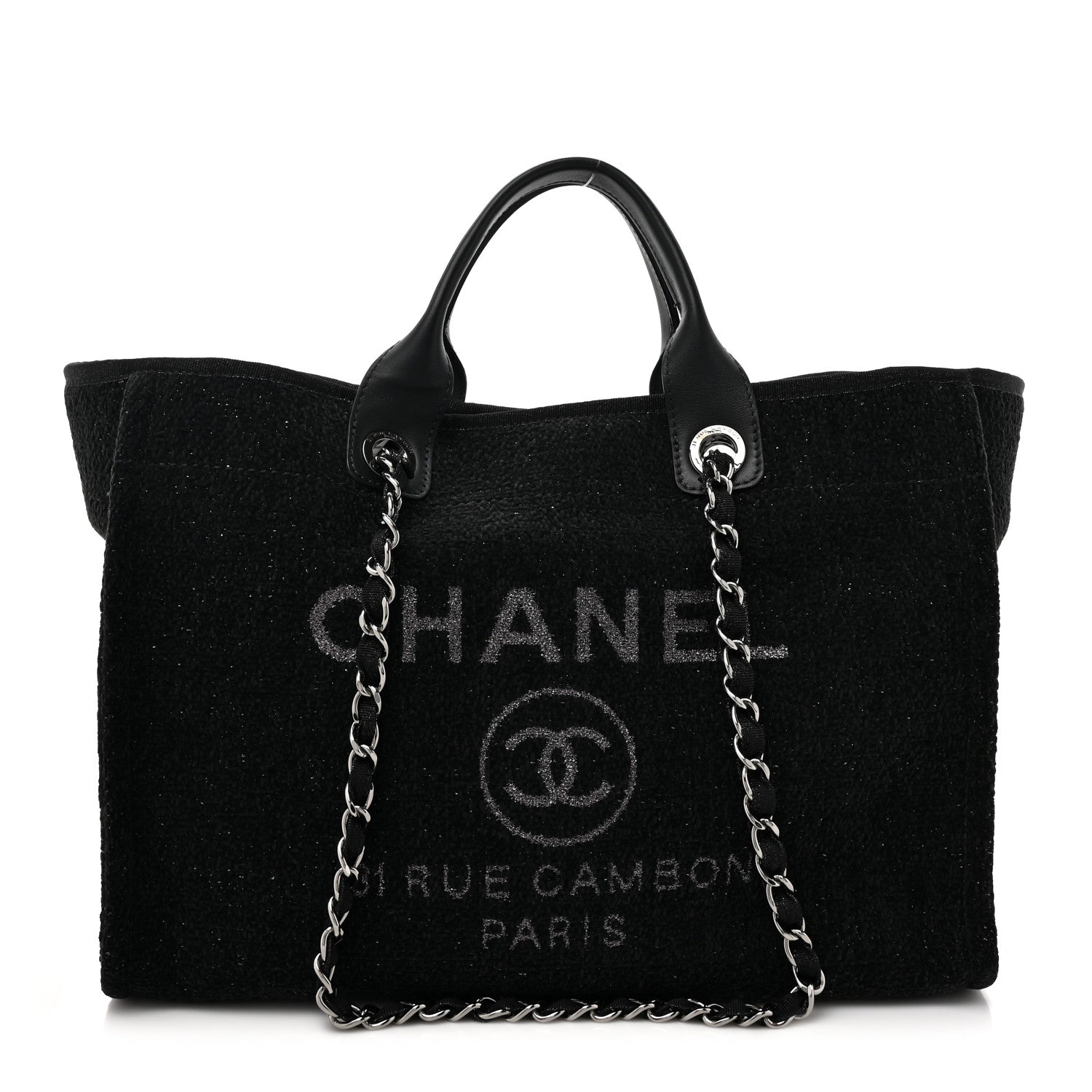 Chanel Lurex Boucle Medium Deauville Tote Black 1 of 10