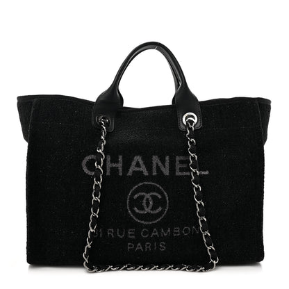Chanel Lurex Boucle Medium Deauville Tote Black 1 of 10