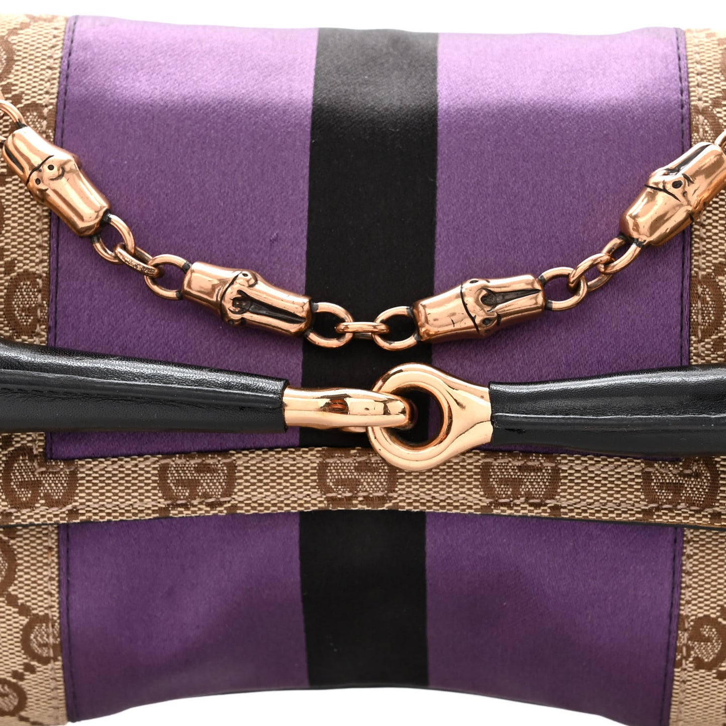 Tom Ford Monogram Horsebit Web Clutch Purple