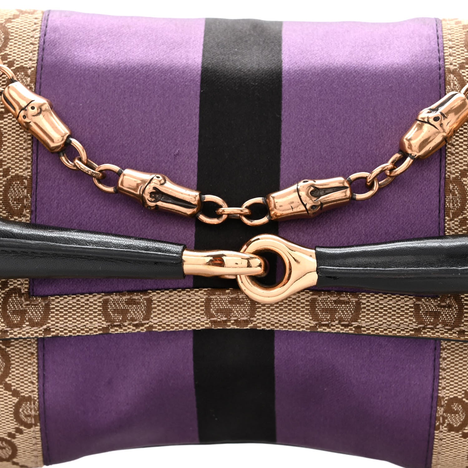 Gucci Tom Ford Monogram Horsebit Web Clutch Purple 9 of 11