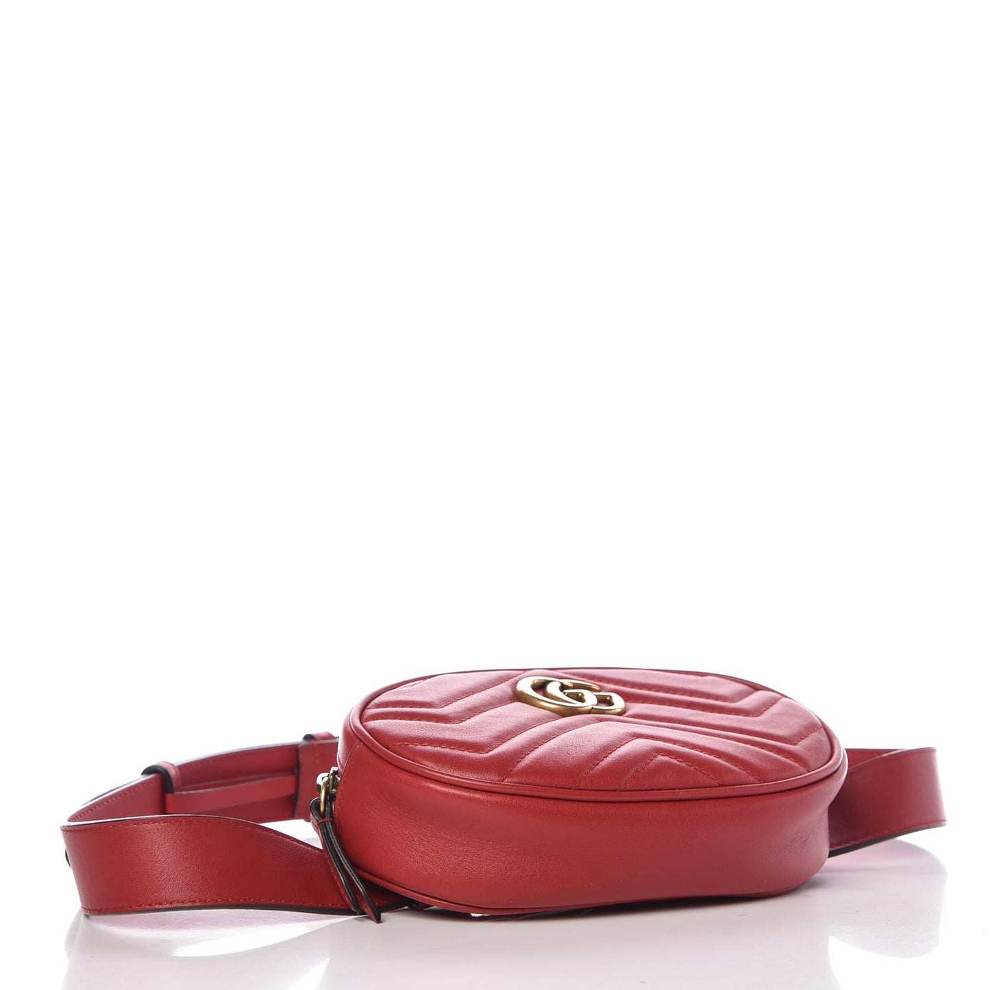 Calfskin Matelasse GG Marmont Belt Bag 85 34 Hibiscus Red