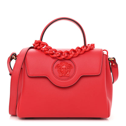 Versace Calfskin Medium La Medusa Top Handle Handbag Red 1 of 8