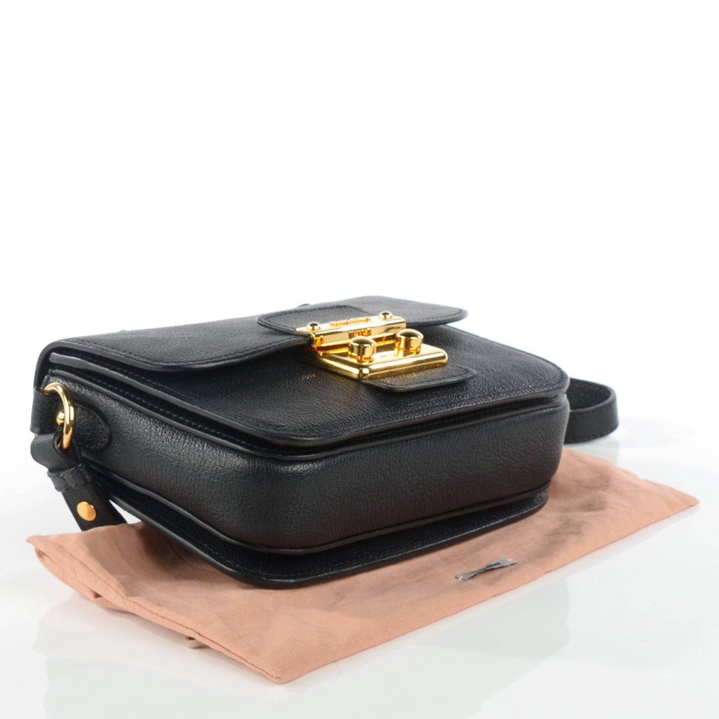 Goatskin Madras Mini Crossbody Bag Nero Black