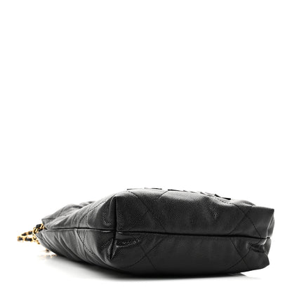 Chanel Shiny Caviar Quilted Monochrome Mini Chanel 22 Black 4 of 10