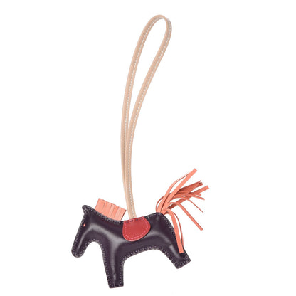 Hermes Milo Lambskin Grigri Rodeo Horse Bag Charm PM Raisin Flamingo Rouge Vif Argile 1 of 4