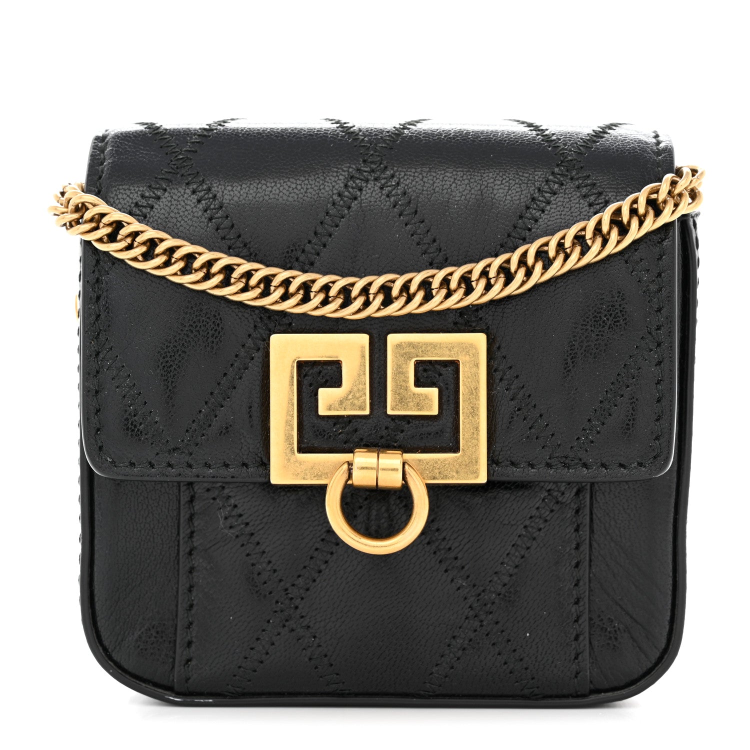Givenchy Goatskin GV3 Pocket Nano Pouch Black 1 of 7