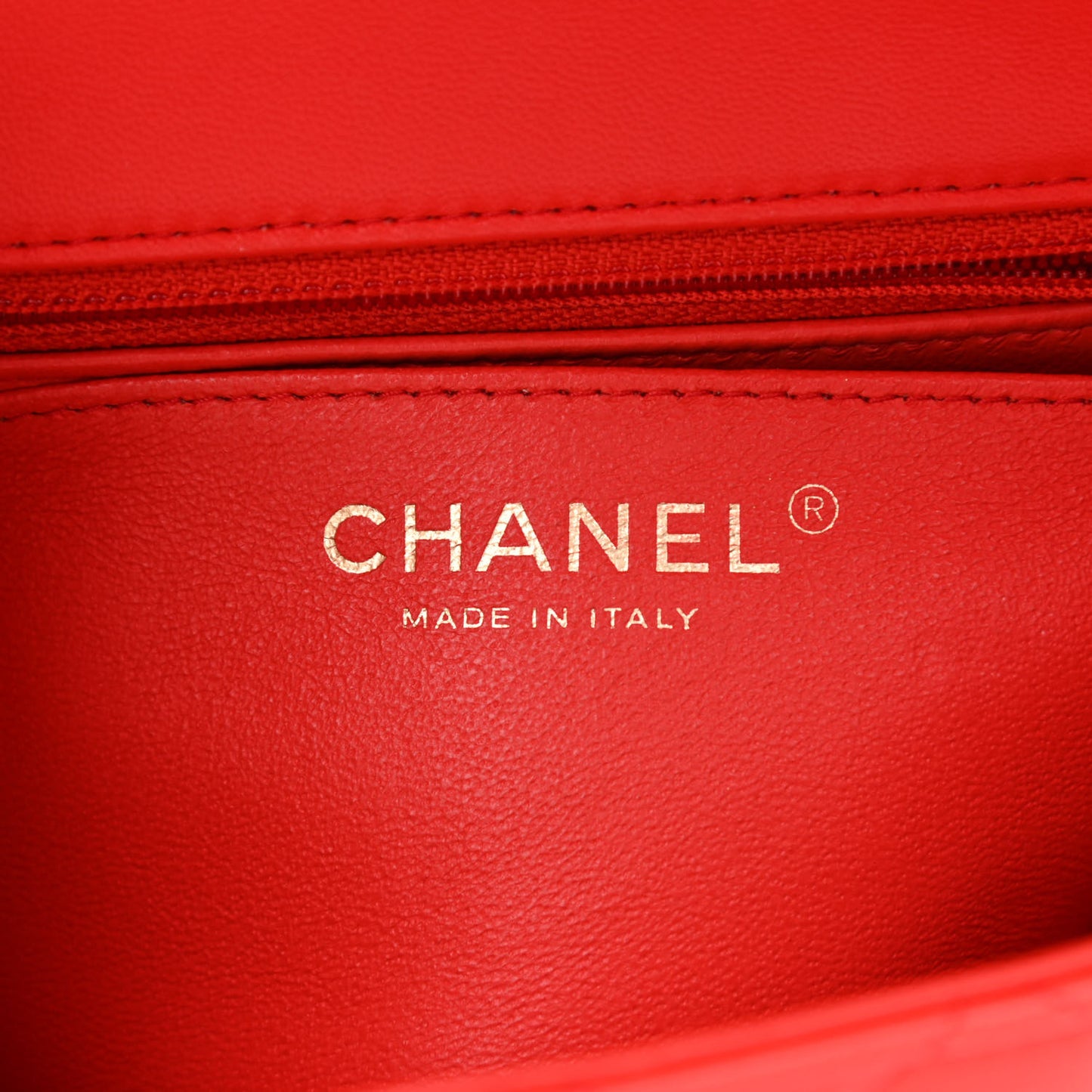 Lambskin Quilted Mini Square Flap Red