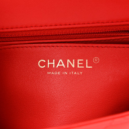 Chanel Lambskin Quilted Mini Square Flap Red 5 of 10