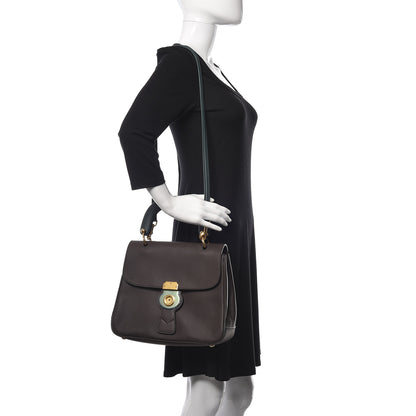 Burberry Trench Calfskin Medium DK88 Top Handle Bag Dark Chocolate 2 of 13