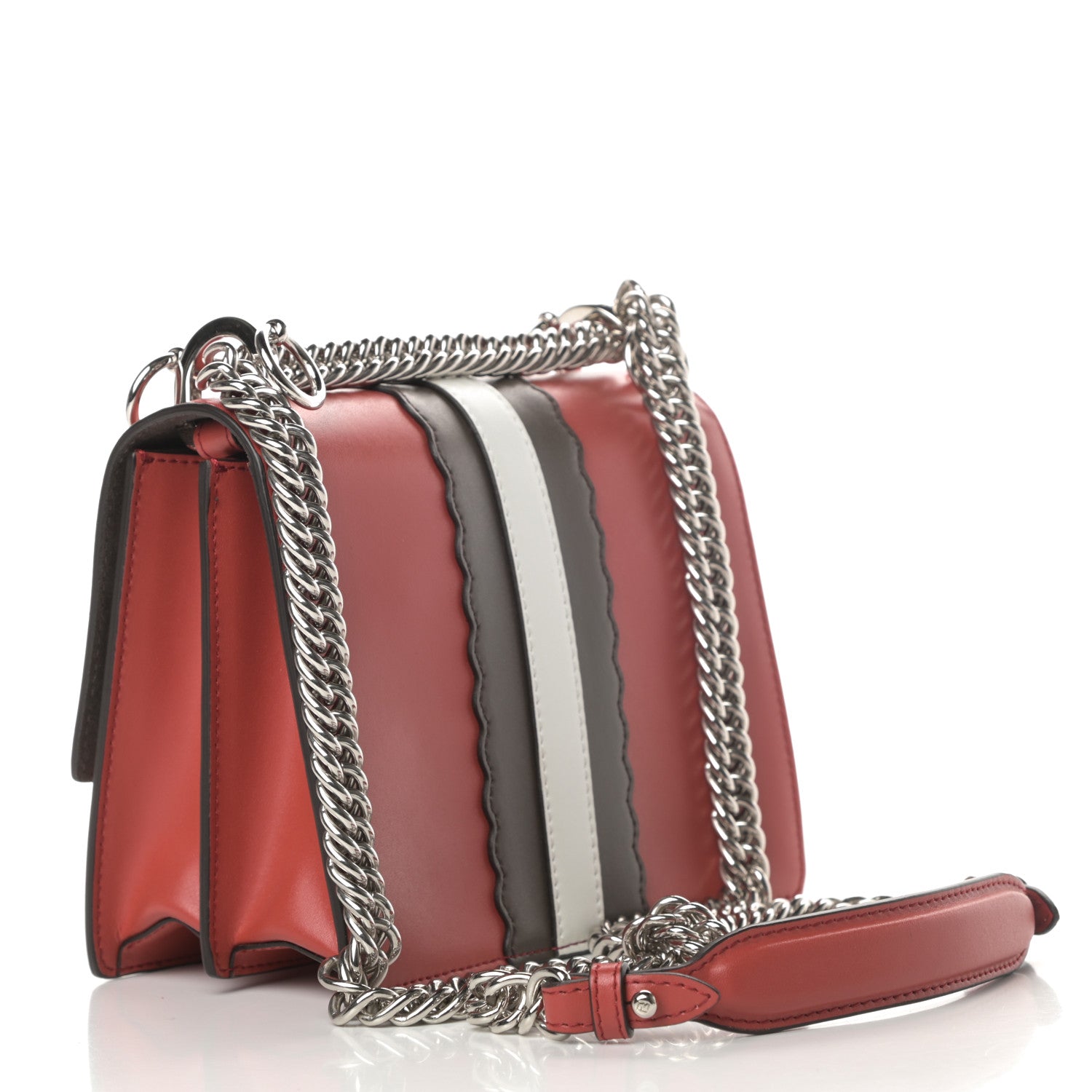 Fendi Vitello Liberty Lucido Catalan Mirror Hypnoteyes Studded Small Kan I Shoulder Bag Bloody Mary Carbone Multicolor 4 of 11