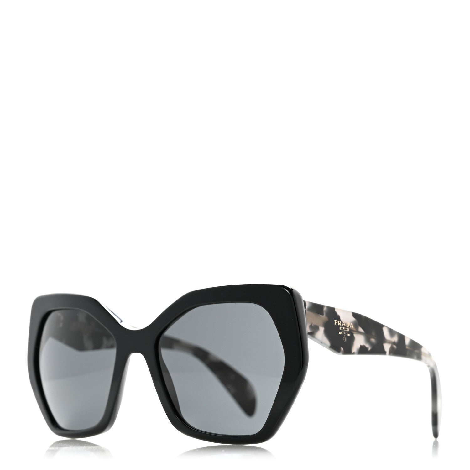 Prada Acetate Sunglasses SPR 16R Black Tortoise Grey 1 of 7