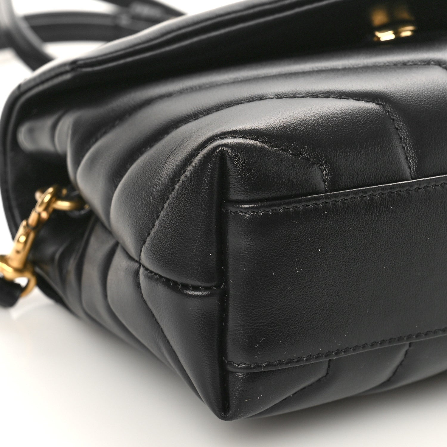 Saint Laurent Calfskin Y Quilted Monogram Toy Loulou Crossbody Bag Black 7 of 8