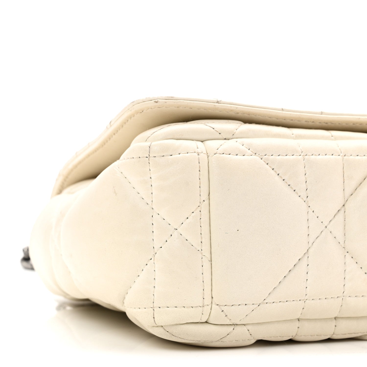 Christian Dior Lambskin Macrocannage Small Dior Caro Bag Ivory 9 of 12