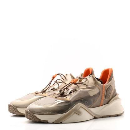 Fendi Fabric Calfskin Rubber Transparent Mens Fendi Flow Low Top Sneakers 12 Beige Tartufo 3 of 11