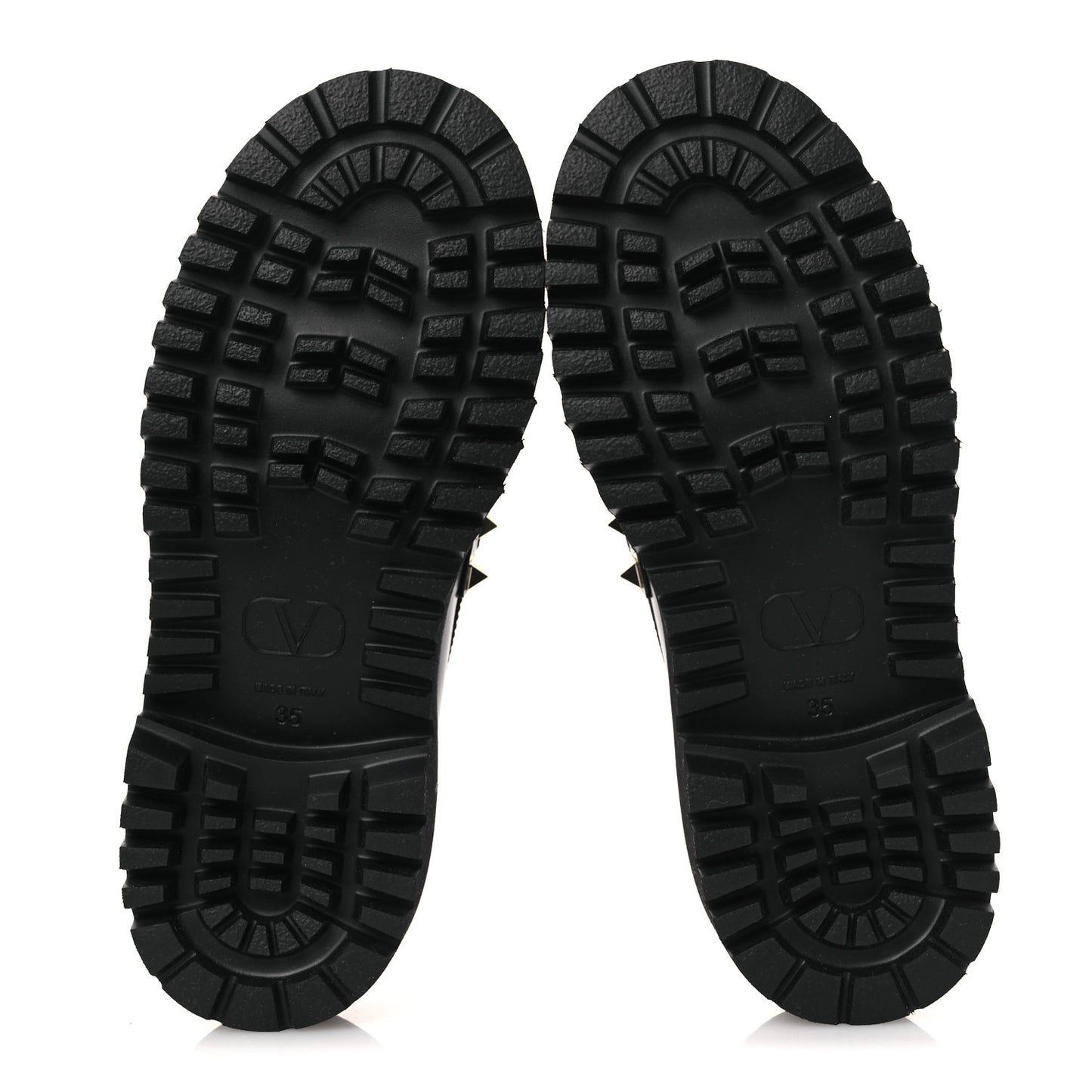 Calfskin Rockstud Loafers 35 Black