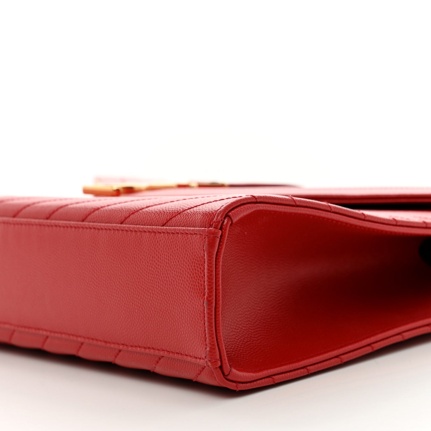 Grain De Poudre Matelasse Chevron Large Monogram Satchel Lipstick Red