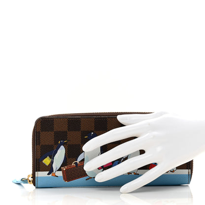 Louis Vuitton Damier Ebene 2017 Christmas Animation Clemence Wallet 2 of 7