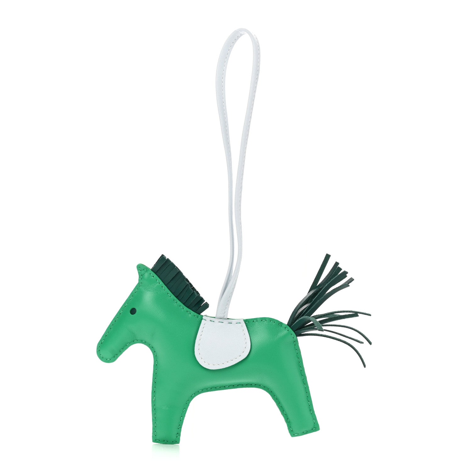 Hermes Milo Lambskin Grigri Rodeo Horse Bag Charm MM Menthe Malachite Brume 1 of 5