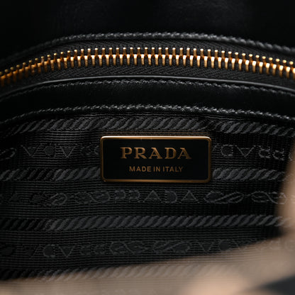 Prada Jacquard Saffiano Triangolo Symbole Embroidered Small Tote Black Corda 6 of 10