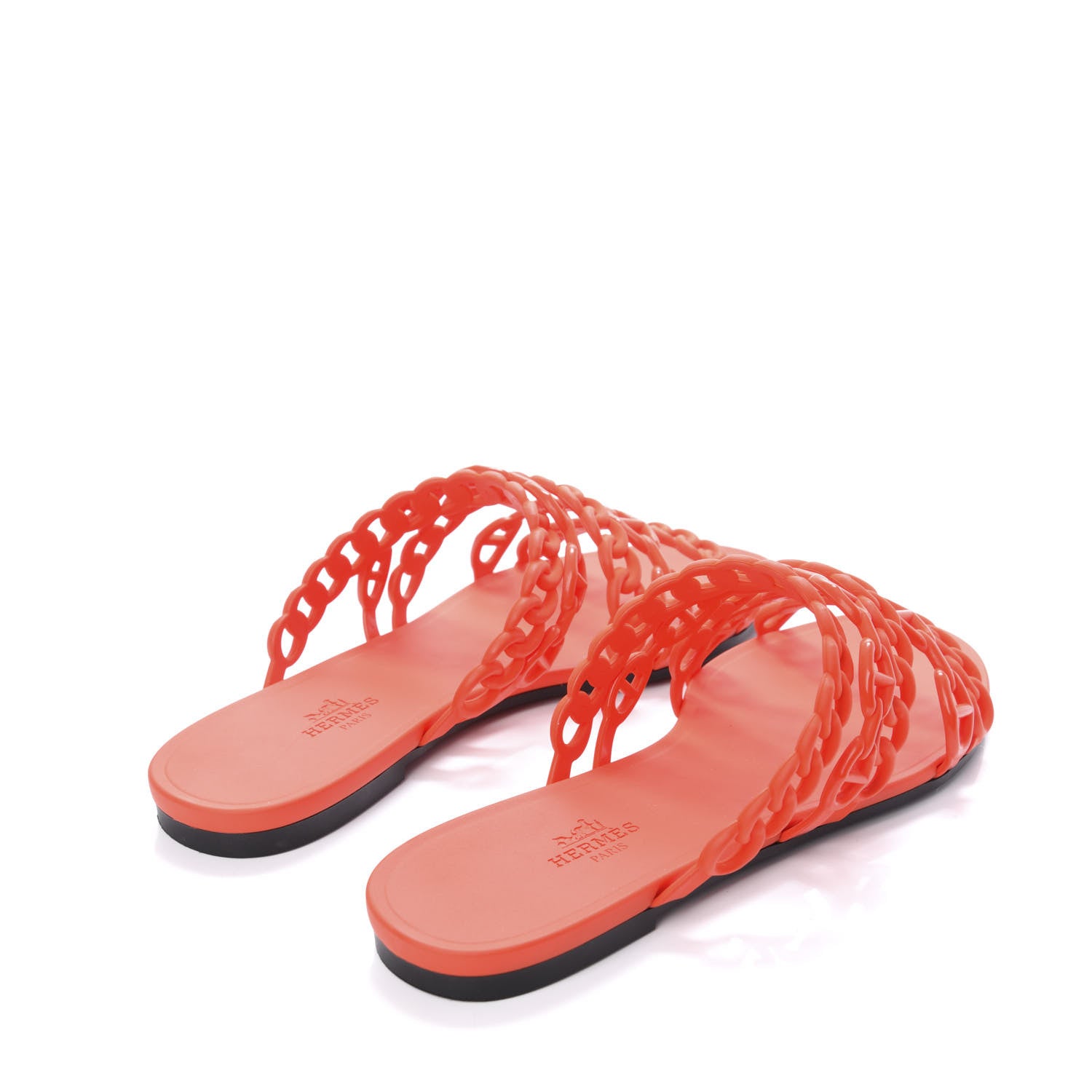 Hermes Rubber Chaine d'Ancre Nude Sandals 38 Pavot 4 of 10