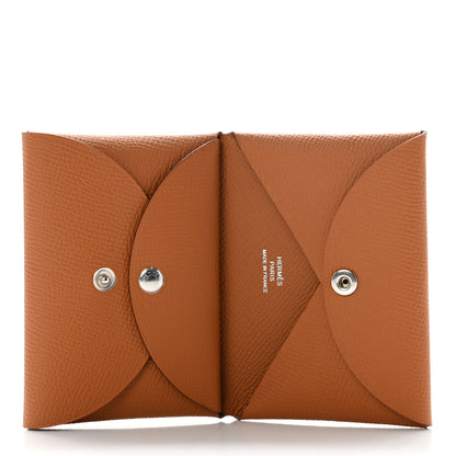 Hermes Epsom Calvi Duo Card Case Gold 5 of 6