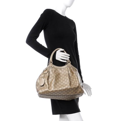 Gucci Guccissima Medium Sukey Tote Champagne 2 of 12