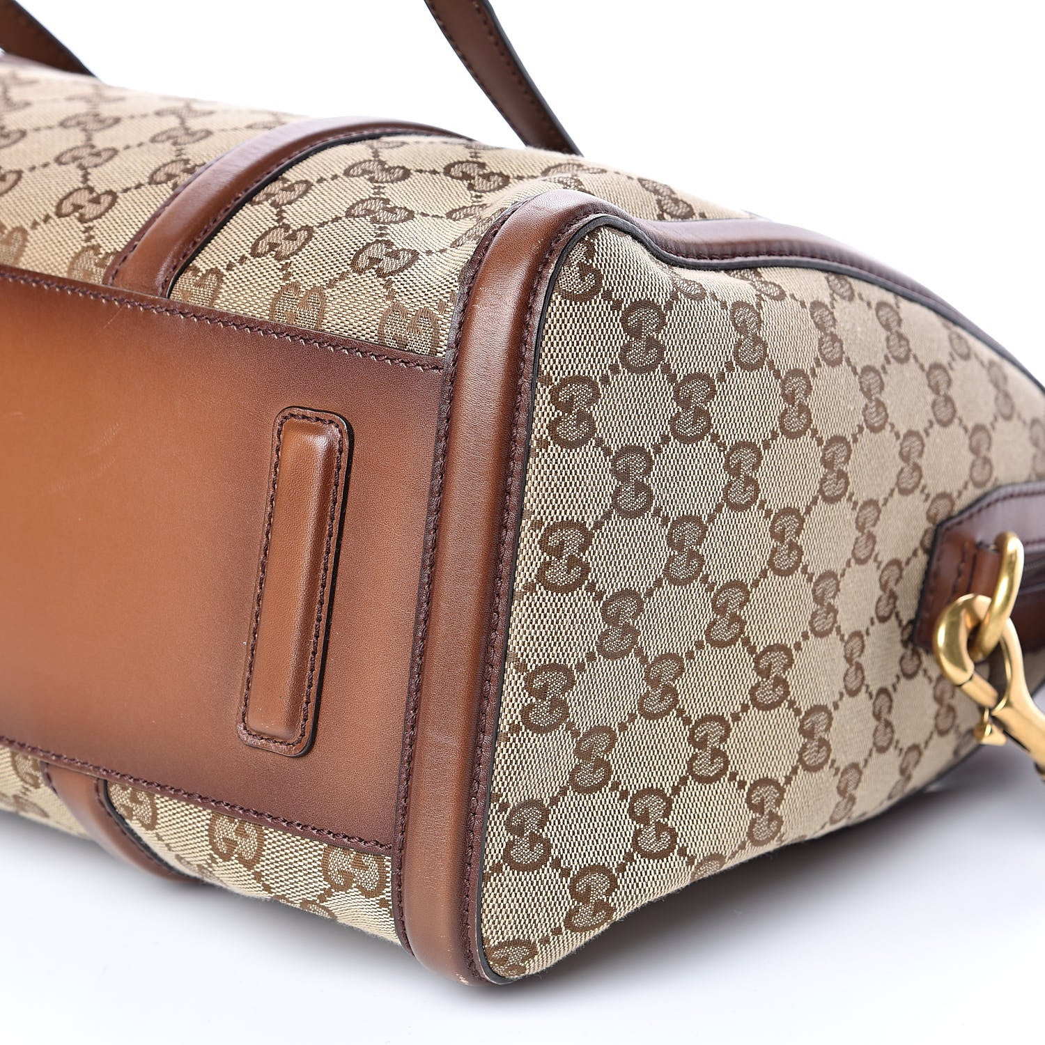 Gucci Monogram Medium Lady Web Boston Bag Beige Cuir 11 of 16