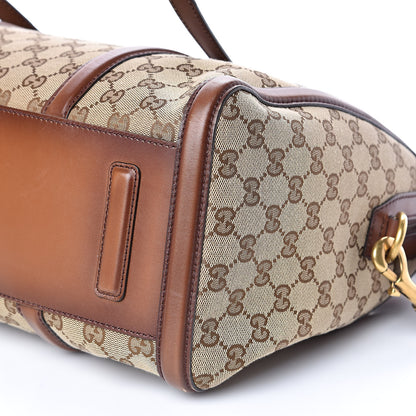 Gucci Monogram Medium Lady Web Boston Bag Beige Cuir 11 of 16