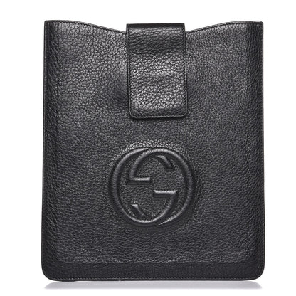 Gucci Pebbled Calfskin Soho iPad Case Black 1 of 6