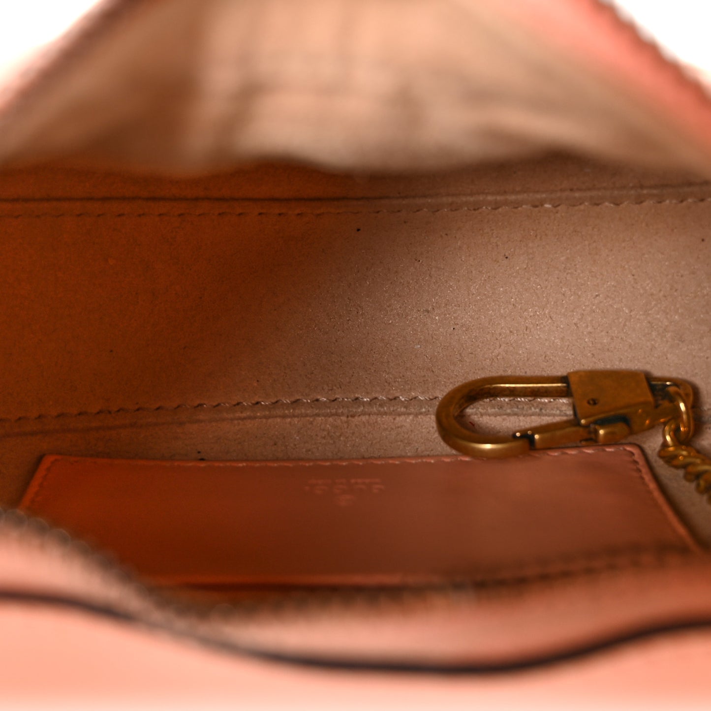 Calfskin Vertical Ring Matelasse Mini GG Marmont Half Moon Hobo Peachy Chic